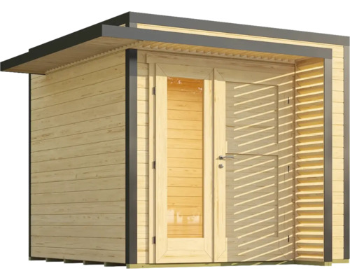 Holzgartenhaus mit Doppeltür und Glas