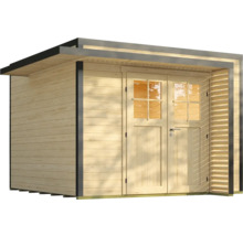 Abri de jardin en bois avec double porte et fenêtres