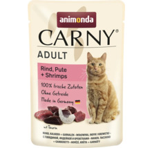 Animonda Carny Adult Katzenfutter mit Rind, Pute und Shrimps