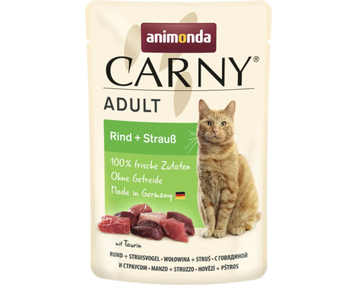 Pâtée pour chat animonda Carny Adult bœuf & autruche 85 g Animonda Carny Adult nourriture pour chat bœuf et autruche