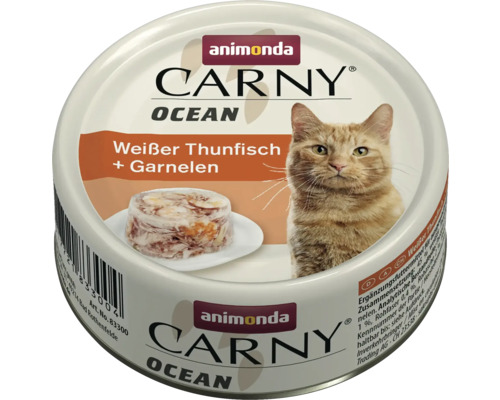 Pâtée pour chat animonda Carny Ocean thon/crevette 80 g Aliments pour chats Animonda Carny Ocean au thon blanc et aux crevettes
