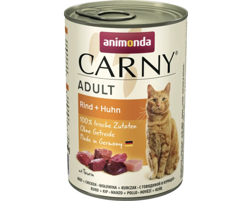 Pâtée pour chat animonda Carny Adult bœuf + poulet 400 g Aliment pour chat Animonda Carny Adult Bœuf et Poulet en conserve