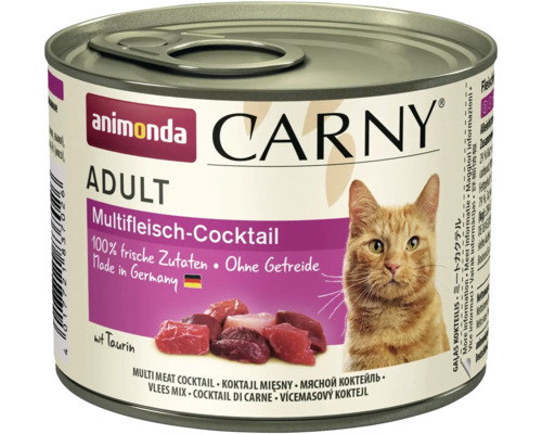 Pâtée pour chat animonda Carny Adult Multi cocktail de viande 200 g Boîte d'aliments pour chats Animonda Carny Adult avec cocktail multi-viandes