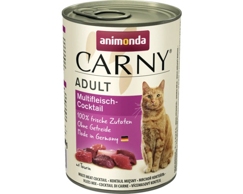 Pâtée pour chat animonda Carny Adult Multi cocktail de viande 400 g Boîte d'aliment pour chat Animonda Carny Adult avec cocktail multi-viandes