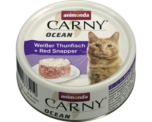 Pâtée pour chat animonda Carny Ocean thon/vivaneau 80 g Boîte d'aliments pour chats Animonda Carny Ocean au thon et au vivaneau rouge