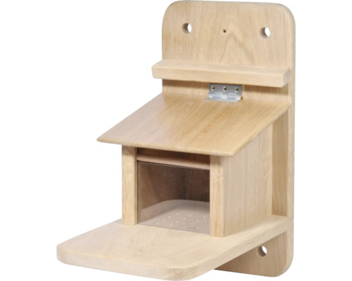 Hëlzent Vugelhaus mat transparenter Fënster