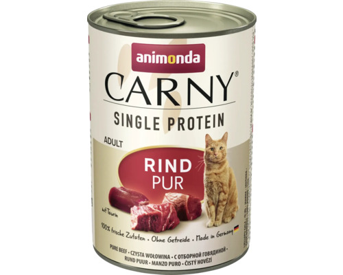 Pâtée pour chats animonda CARNY Single bœuf pur 400 g Animonda Carny Single Protein Adult nourriture pour chats Boeuf pur en boîte