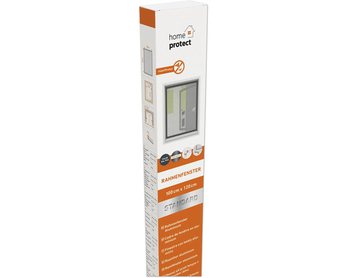 Home Protect Insektenschutz-Rahmenfenster aus Aluminium, 100 x 120 cm, Verpackung