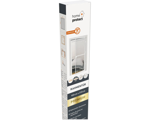 Verpackung einer Aluminium Rahmentür mit Fiberglasgewebe, 100 mal 210 Zentimeter, Insektenschutz