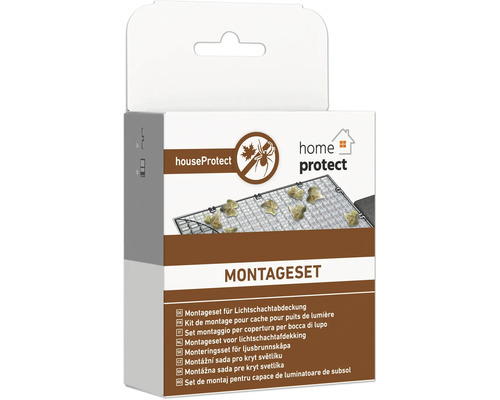 Montageset für Lichtschachtabdeckung im Karton