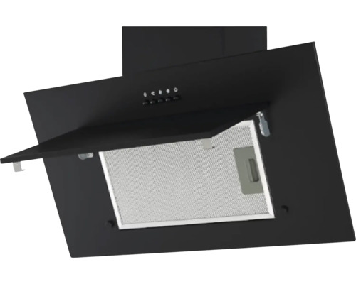 Schwarze Dunstabzugshaube mit Metallfilter