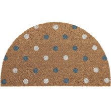 Halbkreisförmige Fußmatte aus Kokosfaser mit Punktmuster