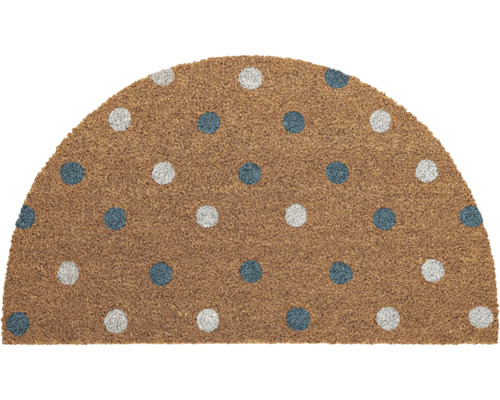Halbkreisförmige Fußmatte aus Kokosfaser mit Punktmuster