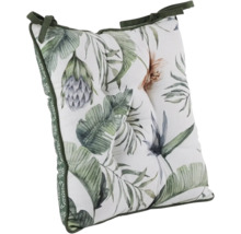 Coussin de chaise avec motif de plantes tropicales et rubans