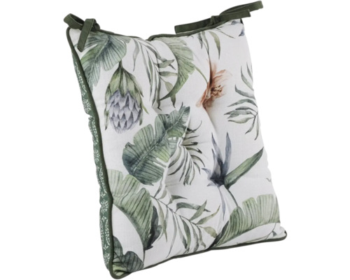 Coussin de chaise avec motif de plantes tropicales et rubans