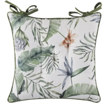 Coussin de siège avec motif de plantes et liens