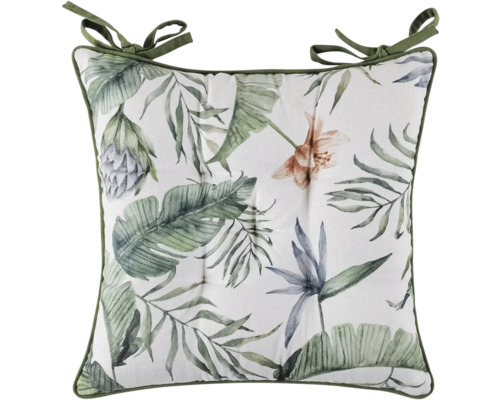 Coussin de siège avec motif de plantes et liens