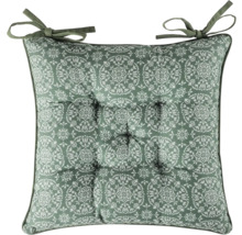 Coussin de chaise carré avec motif et bandes de fixation