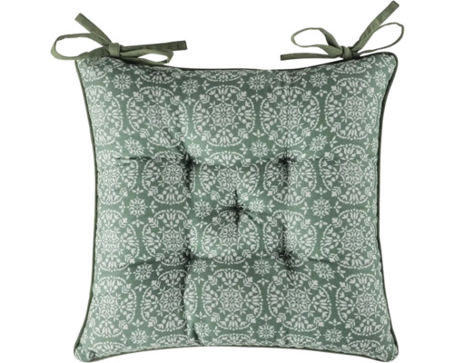 Coussin de chaise carré avec motif et bandes de fixation