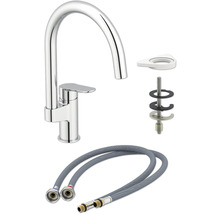 Robinet de cuisine avec matériel d'installation et tuyaux flexibles