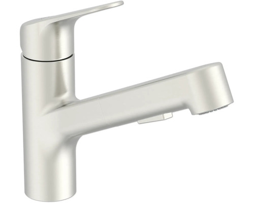 Robinet de cuisine KEO avec douchette extractible SHAZA CoolStart acier inoxydable satiné Robinet de cuisine avec douchette extractible