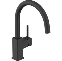 Robinet de cuisine noir à col de cygne