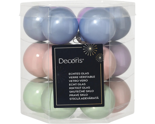 Verpackung mit Christbaumkugeln aus Glas