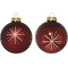 Deux boules de Noël avec motif d'étoile
