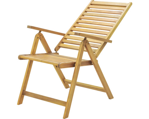 Holzliegestuhl mit Armlehnen