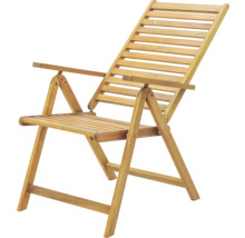 Holzliegestuhl mit Armlehnen