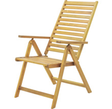 Holzliegestuhl mit Armlehnen für den Aussenbereich