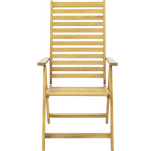 Holzfarbener Gartensessel mit Armlehnen