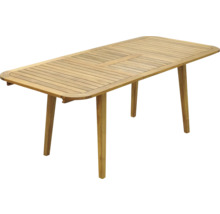 Table de jardin rectangulaire en bois avec lattes