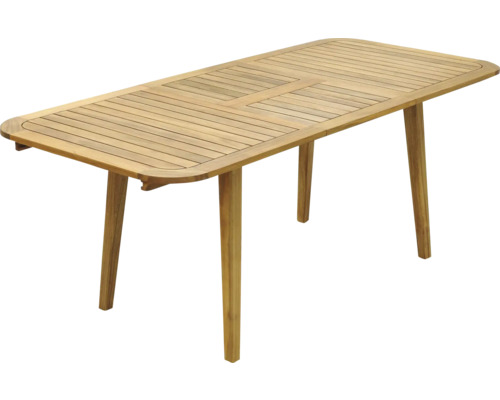 Table de jardin rectangulaire en bois avec lattes