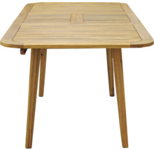 Table de jardin rectangulaire en bois avec motif à lattes