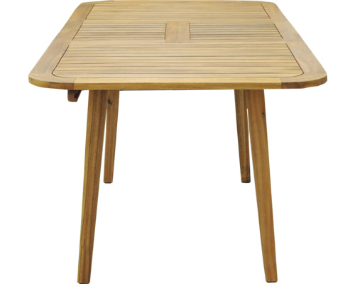 Table de jardin rectangulaire en bois avec motif à lattes