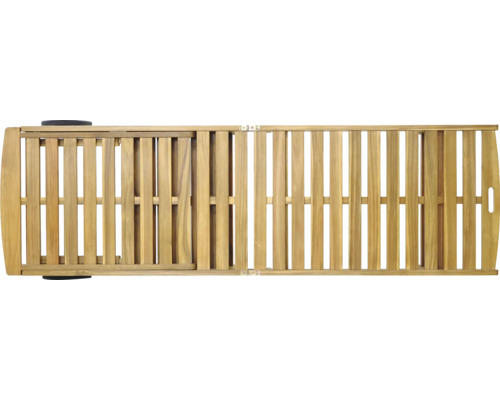 Draufsicht einer Holzliege für den Garten