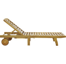 Holzliege mit Rädern und verstellbarer Rückenlehne