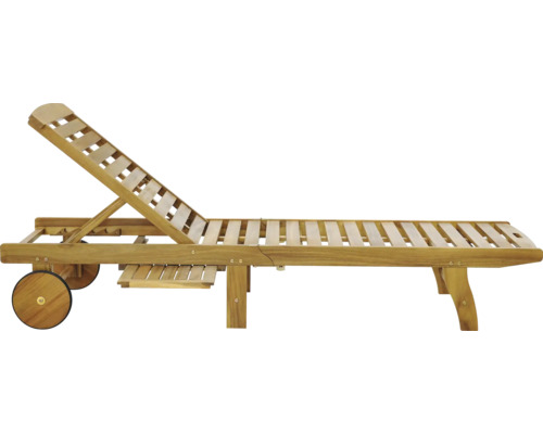 Sonnenliege aus Holz mit Rädern