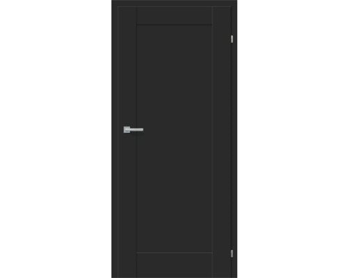 Pertura Zimmertür VINDA Uni Schwarz 73,5x198,5 rechts ohne Schlüßellochbohrung Schlichte Innentür mit Griff