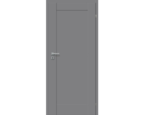 Porte d’intérieur Pertura VINDA uni gris 61,0x198,5 droite avec perçage pour trou de serrure Porte intérieure grise avec garniture de poignée et serrure