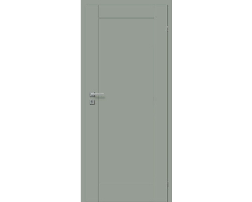 Porte d’intérieur Pertura VINDA uni vert 73,5x198,5 droite avec perçage pour trou de serrure Porte intérieure grise avec poignée de porte