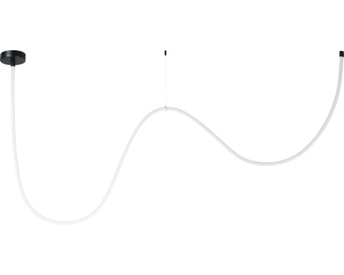 LED Band 33W 2400 lm 3000 K RGB + WW Glow-Line schwarz mit Fernbedienung 4,0 m Hängeleuchte mit geschwungenem Leuchtmittel