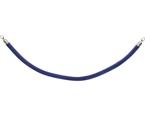 Corde de balisage lisse bleu extrémité chromée 150 cm