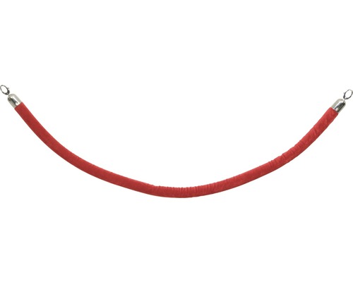 Corde de balisage lisse rouge extrémité chromée 150 cm-0