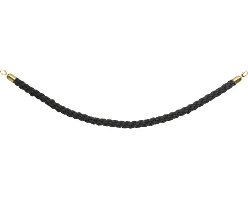 Cordon de balisage torsadée noir extrémité or 150 cm