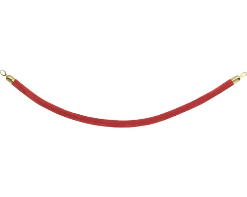 Corde de balisage lisse rouge extrémité or 150 cm