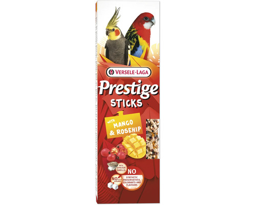 Versele-Laga Prestige Sticks à la mangue et à l'églantine pour oiseaux, emballage