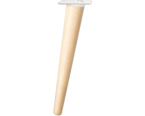 Pied de meuble Tarrox SCANDIA Balance Ø 24-48 x 300 mm bois de hêtre blanc laqué 1 pièce Pied de meuble en bois