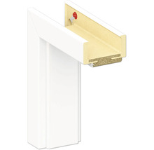 Detailansicht eines weißen Türrahmens mit Innenleben